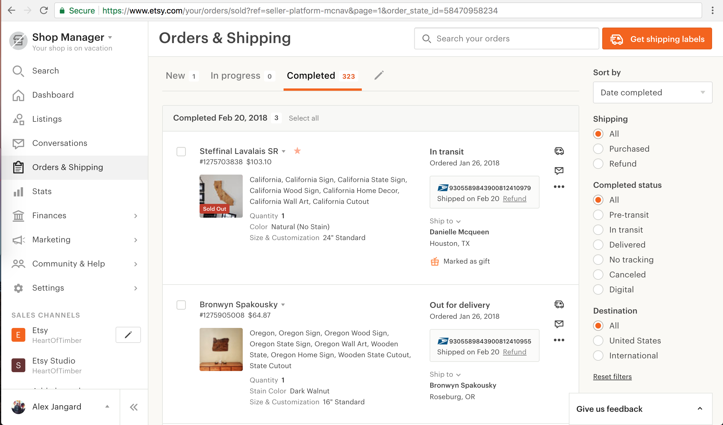 etsy conversations email